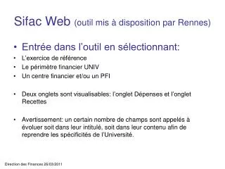 sifac web outil mis disposition par rennes