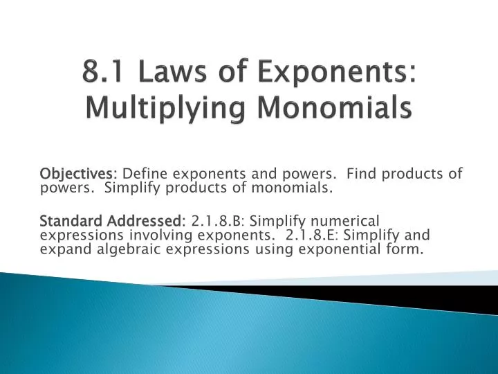 8 1 laws of exponents multiplying monomials