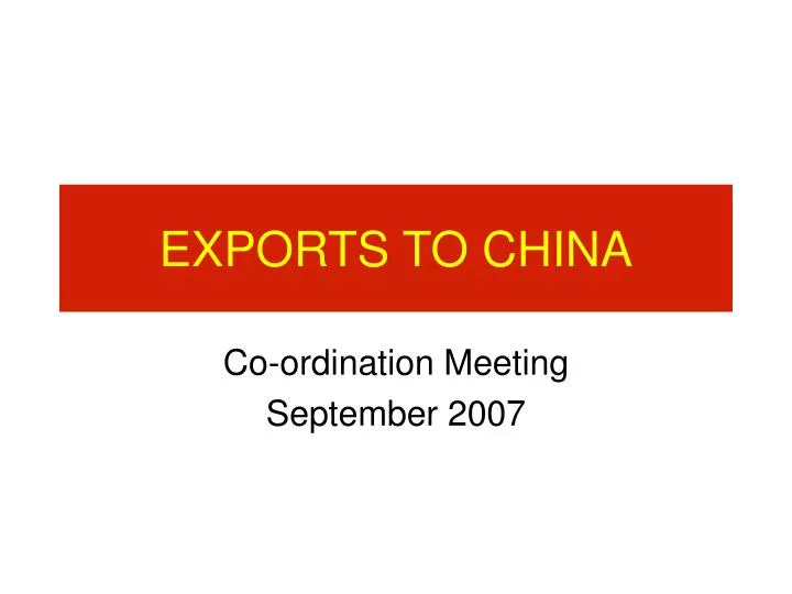exports to china