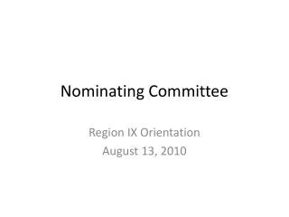 Nominating Committee