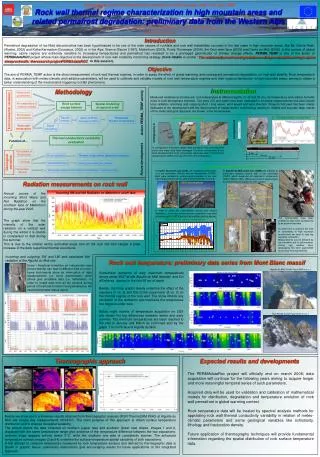 Rock wall thermal regime characterization in high mountain areas and related permafrost degradation: preliminary data f