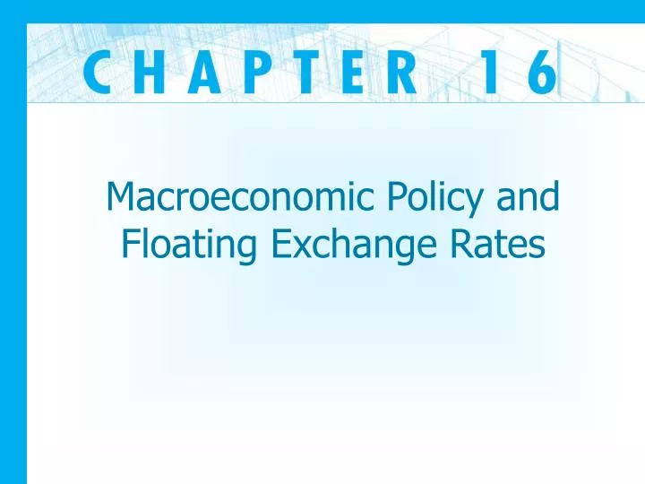 macroeconomic policy and floating exchange rates