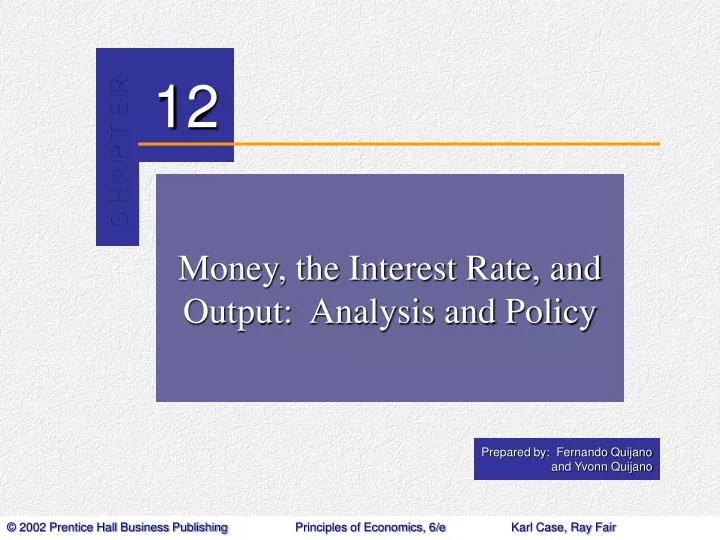 money the interest rate and output analysis and policy