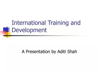 international training and development