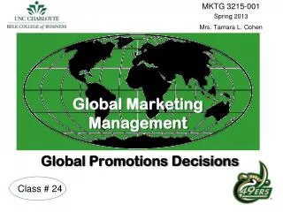 Global Marketing Management Global Promotions Decisions