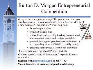 Burton D. Morgan Entrepreneurial Competition