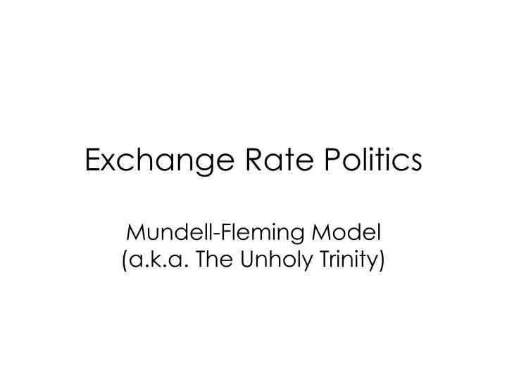 exchange rate politics