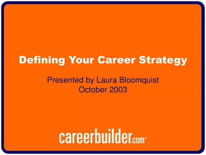 defining your career strategy