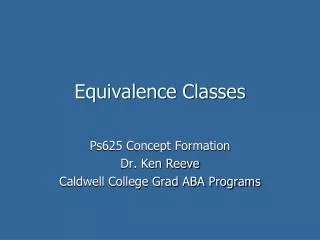 Equivalence Classes