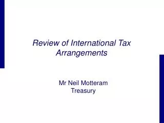 Review of International Tax Arrangements