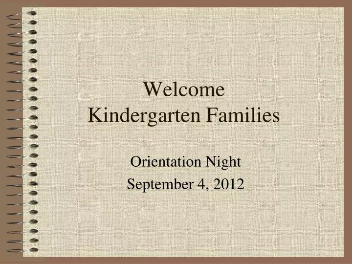 welcome kindergarten families