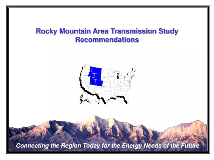 rocky mountain area transmission study recommendations