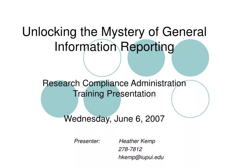 unlocking the mystery of general information reporting
