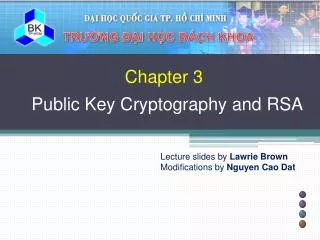 Chapter 3 Public Key Cryptography and RSA