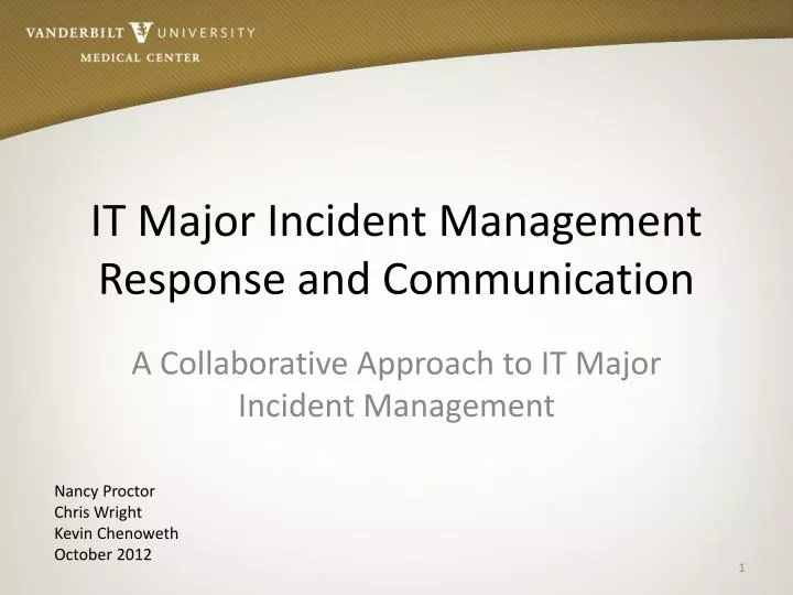 it major incident management response and communication