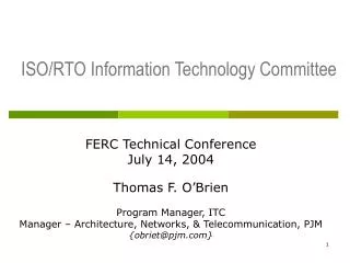 ISO/RTO Information Technology Committee
