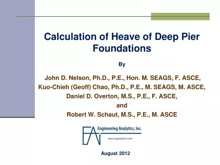 calculation of heave of deep pier foundations