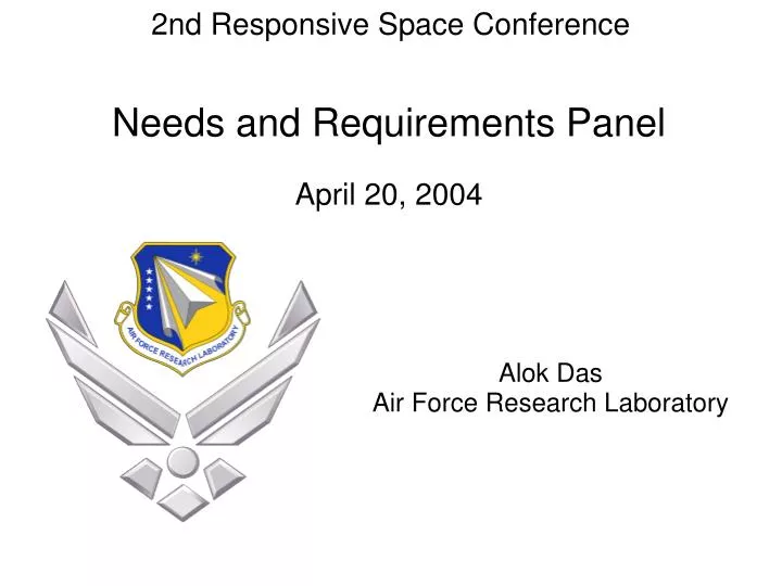 needs and requirements panel april 20 2004
