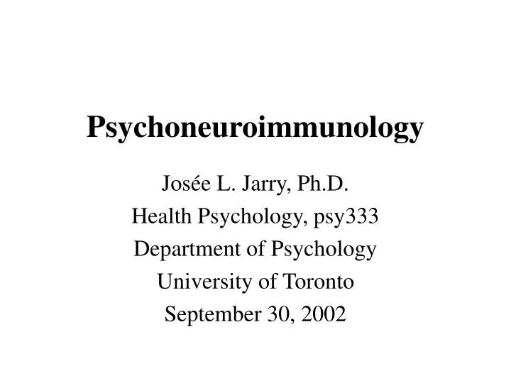 psychoneuroimmunology