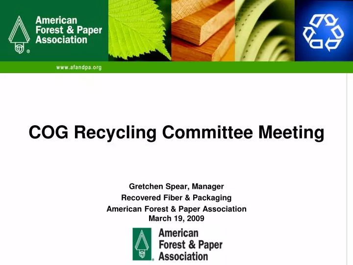 gretchen spear manager recovered fiber packaging american forest paper association march 19 2009