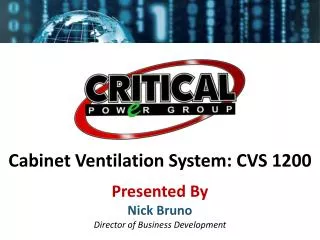 Cabinet Ventilation System: CVS 1200