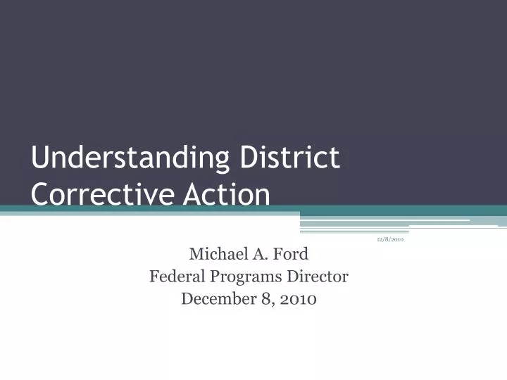 understanding district corrective action