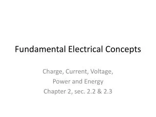 Fundamental Electrical Concepts