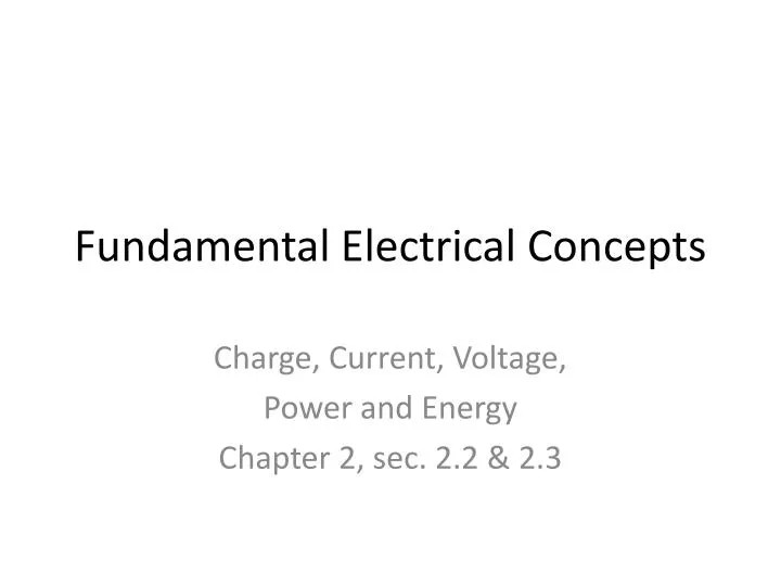 fundamental electrical concepts