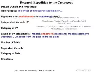 Research Expedition to the Cretaceous