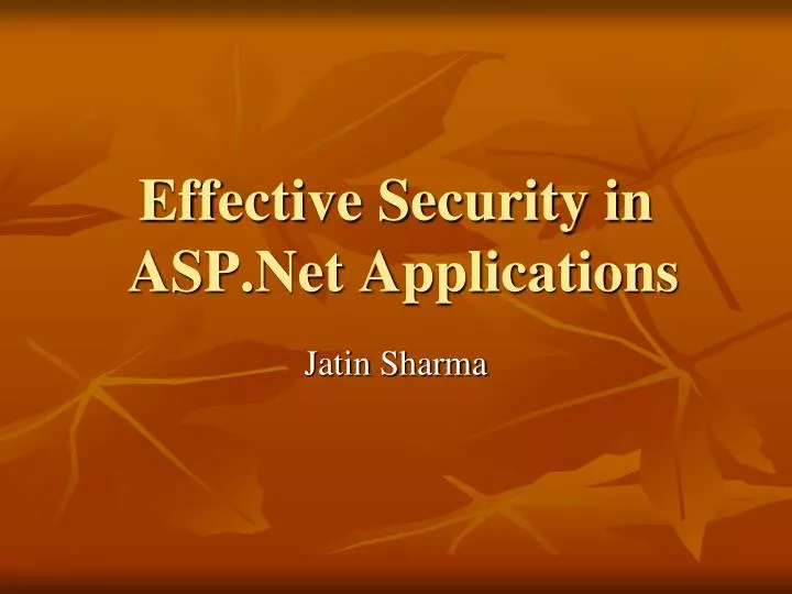 effective security in asp net applications