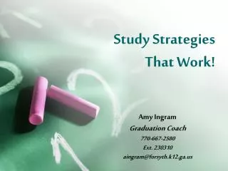 Study Strategies That Work!