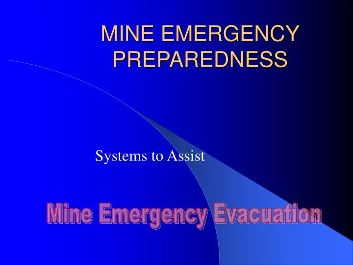 mine emergency preparedness