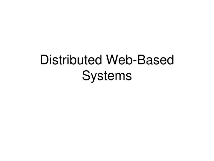 distributed web based systems