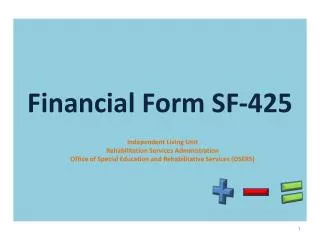 Financial Form SF-425