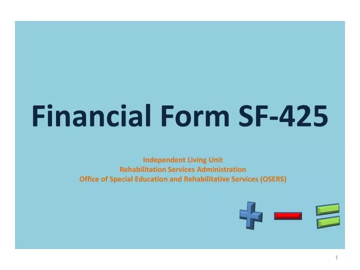 financial form sf 425
