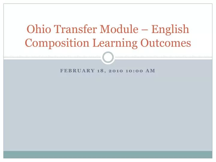 ohio transfer module english composition learning outcomes