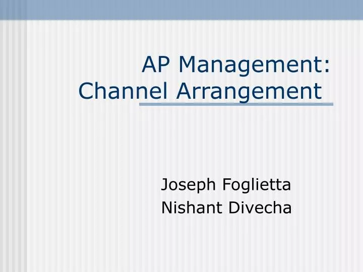 ap management channel arrangement