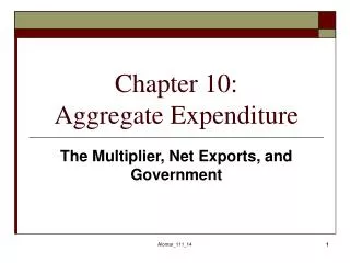 Chapter 10: Aggregate Expenditure