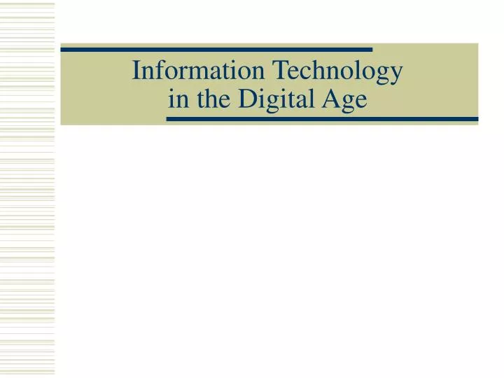 information technology in the digital age