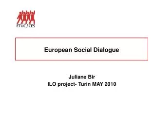 European Social Dialogue