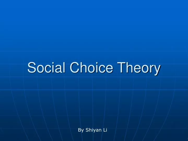 social choice theory