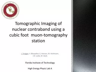 Tomographic Imaging of nuclear contraband using a cubic foot muon-tomography station