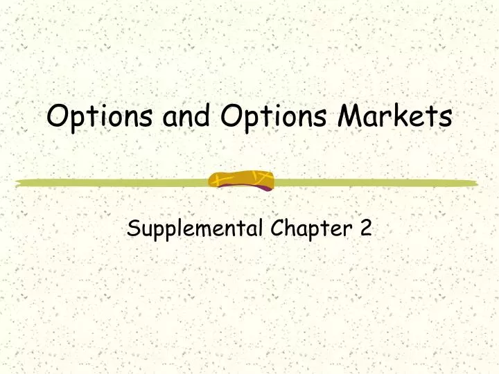 options and options markets