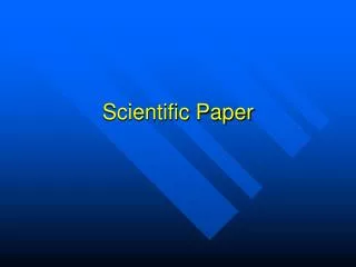 Scientific Paper
