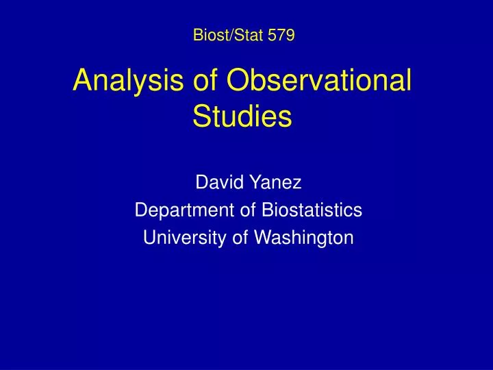 analysis of observational studies