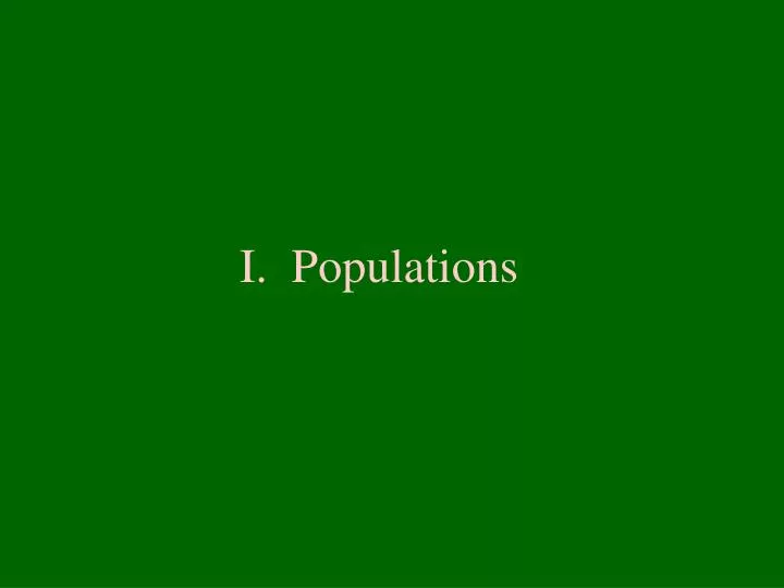 i populations