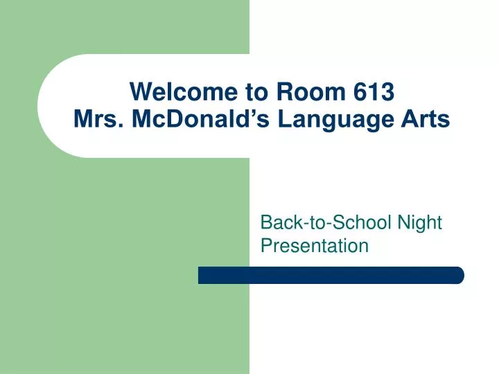 welcome to room 613 mrs mcdonald s language arts