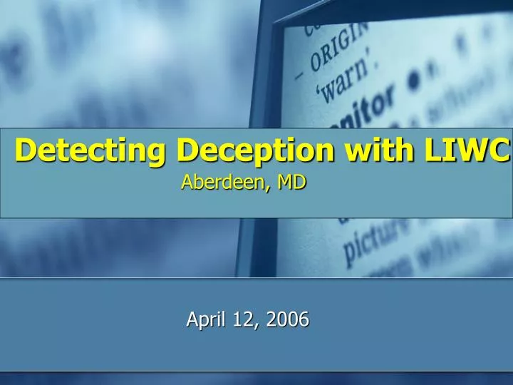 detecting deception with liwc