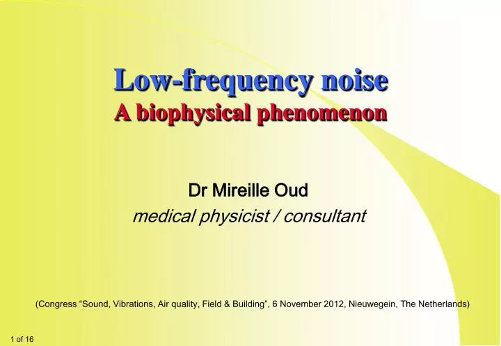 low frequency noise a biophysical phenomenon