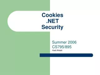 Cookies .NET Security